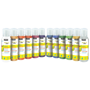 ACRYLCOLOR PAILLETÉE 12 FLACONS 150 ML ASSORTIS