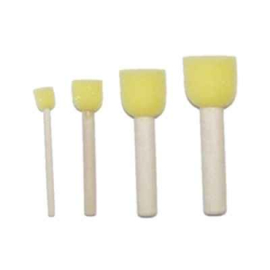 4 BROSSES À POCHER MOUSSE MANCHE BOIS