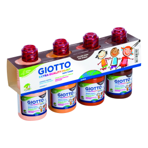 GIOTTO 4 FLACONS GOUACHE 250ML COLORIS TONS DE PEAUX 