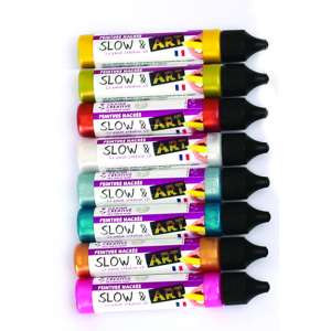 8 CRAYONS PEINTURE 3D SLOW ART COLORIS NACRÉS