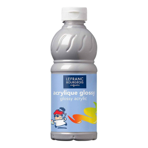 ACRYL GLOSSY FLACON 500ML ARGENT