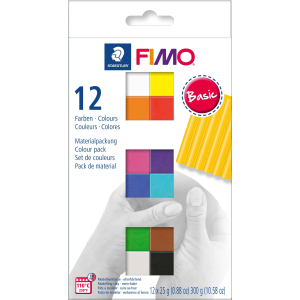 FIMO SOFT 12 DEMI-PAINS 25G COLORIS ASSORTIS