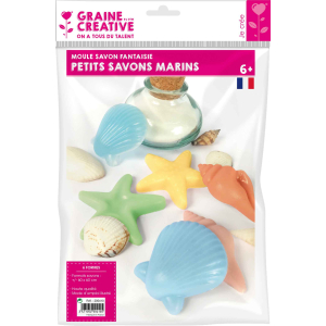 6 MOULES FANTAISIES PETITS SAVONS FORMES MARINES ASSORTIES