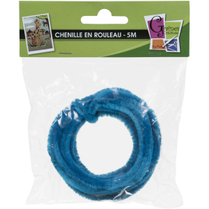 CHENILLE 8MM ÉCHEVEAU 5M BLEU