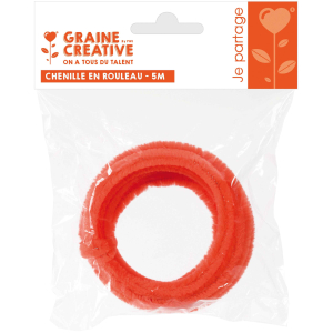 CHENILLE 8MM ÉCHEVEAU 5M ROUGE