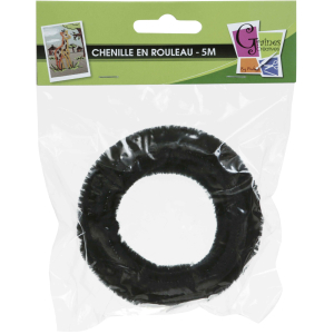 CHENILLE 8MM ÉCHEVEAU 5M NOIR