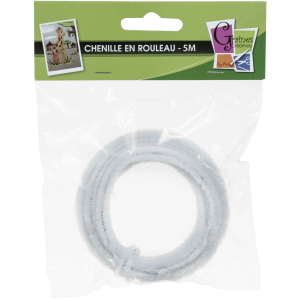 CHENILLE 8MM ÉCHEVEAU 5M BLANC