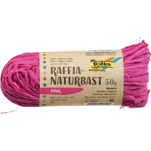 RAPHIA VÉGÉTAL PELOTE 50G ROSE