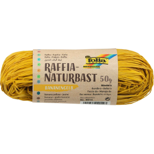 RAPHIA VÉGÉTAL PELOTE 50G JAUNE