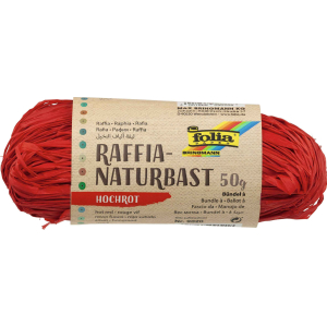 RAPHIA VÉGÉTAL PELOTE 50G ROUGE