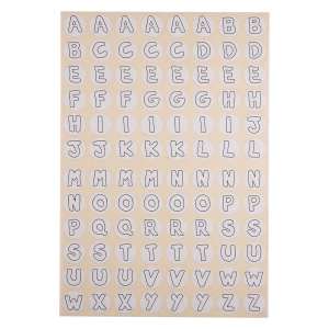 384 GOMMETTES ALPHABET MAJUSCULES COLORIABLE