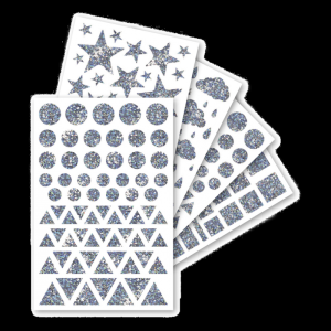 1065 GOMMETTES HOLOGRAPHIQUES ARGENT ASSORTIES