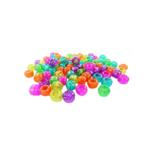 1 000 PERLES CASSIS PLASTIQUE PAILLETÉES COLORIS ASSORTIS