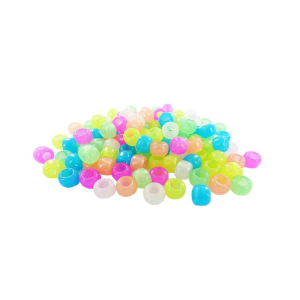 1 000 PERLES CASSIS PLASTIQUE PHOSPHORESCENTS ASSORTIS