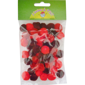 45 POMPONS ROUGES 15MM