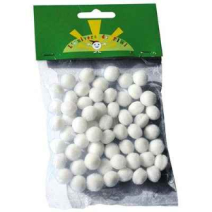 45 POMPONS BLANCS 15MM