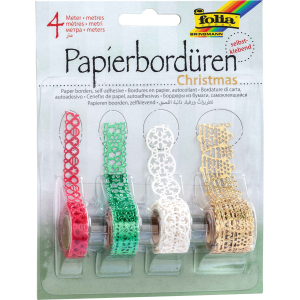 4 BORDURES ADHÉSIVES PAPIER NOËL